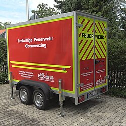 Unser Kühlanhänger von hinten